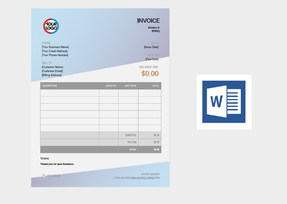 Free Invoice Template - Word (.docx)