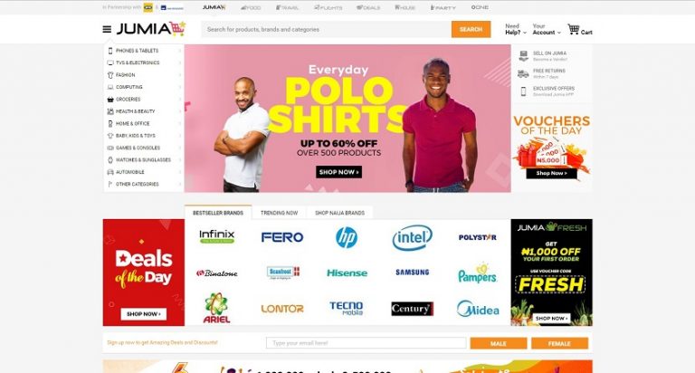 Top 10 Ecommerce Websites For Online Shopping In Nigeria   Jumia Nigeria Website 768x412 