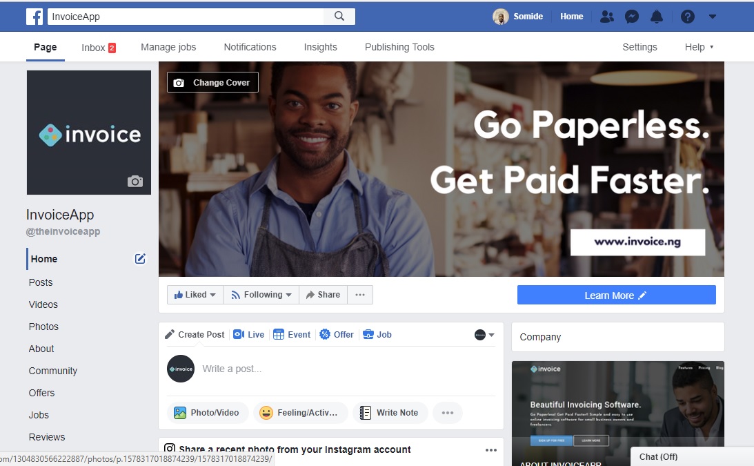 invoiceapp nigeria facebook page